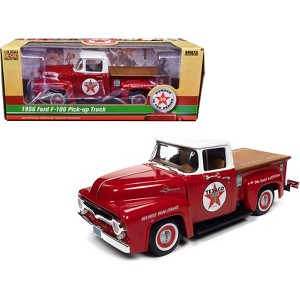 1956 Ford F-100 Truck Red with White Top "Texaco Reliable Road Service" "Vintage Fuel" 1/24 Diecast Model Car by Auto World - 1 of 4