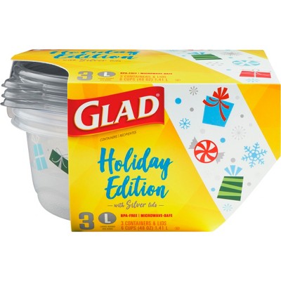 Glad Food Storage Containers - Big Bowl Container - Holiday
