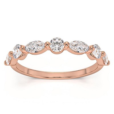 Pompeii3 1Ct Marquise & Round Diamond Wedding Ring in White, Yellow, or Rose Gold