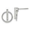 Chisel Stainless Steel Polished with Preciosa Crystal Dangle Earrings - 2 of 4
