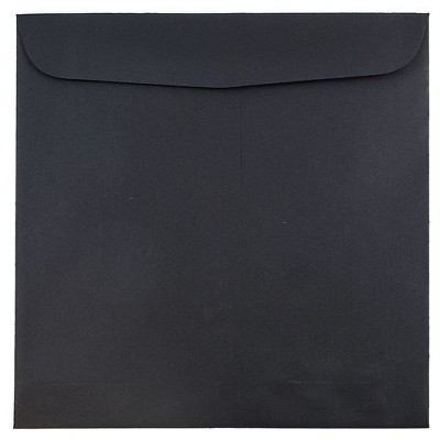 JAM Paper 9.5 x 9.5 Square Invitation Envelopes Black Linen V01216