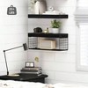 Bathroom shelves over toilet wall mounted floating shelves toilet paper storage small farmhouse decor shelf 16 inch set of 2 black - 4 of 4