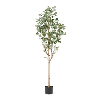 SKRAN Eucalyptus Tree Artificial,with Artificial Leaves,Fake Trees Indoor Outdoor for Home Office Living Room Bedroom Foyer Porch Decor.