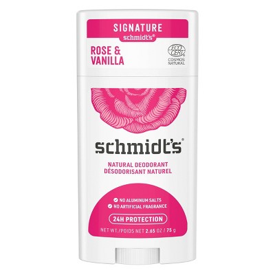 Schmidt's Rose + Vanilla Aluminum-Free Natural Deodorant Stick - 2.65oz