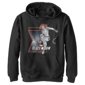 Boy's Marvel Black Widow Vintage Pose Pull Over Hoodie - 1 of 3