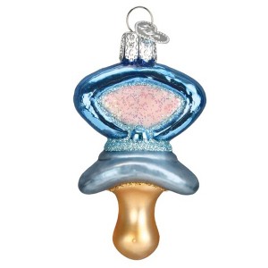 Old World Christmas Blown Glass Ornament for Christmas Tree, Blue Pacifier - 1 of 2