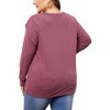 Agnes Orinda Women's Plus Size V Neck Long Sleeve Casual Blouses - 4 of 4