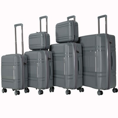 Coolife 6-piece luggage set,expandable hard shell luggage set with rotating wheels,suitable for carry on luggage,lightweight travel luggage set