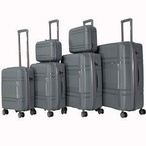 Coolife 6-piece luggage set,expandable hard shell luggage set with rotating wheels,suitable for carry on luggage,lightweight travel luggage set - 1 of 4