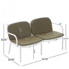 3-Piece Outdoor Patio Conversation Set, Club Chairs and Loveseat with Sleek Frame and Green Cushions, Modern Balcony Seating-The Pop Home - 3 of 4
