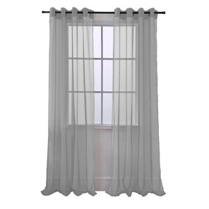 RT Designers Collection Cara Grommet Curtain Panel for Windows 54" x 84" Grey - 1 of 4