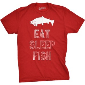Mens Eat Sleep Fish T Shirt Funny Sarcastic Novelty Fishing Lover Gift for Dad - Crazy Dog Men's T Shirt - 1 of 4