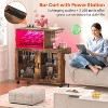 Aheaplus Wine Bar Cabinet with Wine Rack and Glasses Rack, Coffee Bar with Charging Station and Wheels - 3 of 4