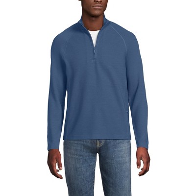 Lands' End Men's Long Sleeve Waffle Quarter Zip