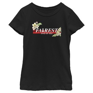 Girl's Snow White and the Seven Dwarfs Floral Fairest One of All T-Shirt - 1 of 4