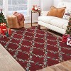 Christmas Runner Rug 2x6 Washable Christmas Kitchen Rugs Modern Geometric Area,Red - 3 of 4