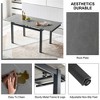 Modern Dining Table, Expandable Dining Table With Ceramic Desktop, Metal Legs, Carbon Steel Support Legs, Dining Room Table For Kitchen, Living Room - 3 of 4