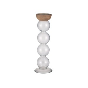 VIP Glass 14.25 in. Clear Orbs Pillar Candle Holder - 1 of 1