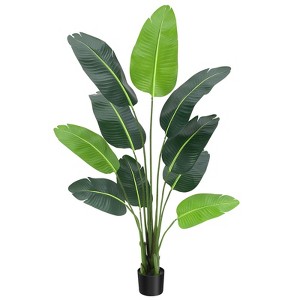 Artificial Fiddle Leaf Fig Tree Ficus Lyrata Fake Tropical Plant for Home Decor Indoor Outdoor - 1 of 4