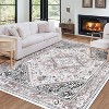 Vintage Oriental Distressed Runner Rug Washable Runner Rug for Kitchen Stain Resistant Throw Carpet with Non-Slip Backing Low Pile Floor - 2 of 4