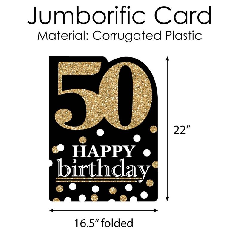 Big Dot of Happiness Adult 50th Birthday - Gold - Happy Birthday Giant Greeting Card - Big Shaped Jumborific Card, 5 of 8