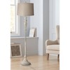 360 Lighting Vintage Shabby Chic Floor Lamp 60" Tall Antique White Washed Natural Linen Fabric Drum Shade for Living Room Reading Bedroom Office - 2 of 4