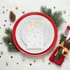 Sparkle and Bash 100-Pack White and Gold Scalloped Dinner Napkins - Gold Polka Dot Disposable Paper Napkins for Wedding (4x8 In) - 2 of 4