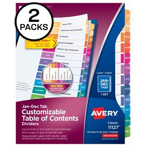 Ready Index Jan-Dec 12 Tab Dividers, Customizable TOC, 2 Sets of 11127 - 1 of 4