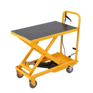 Hydraulic Lift Table Cart, 500Lbs Capacity, No-Slip Pad, Manual Single Scissor Lift Table, for Material Handling and Transportation - 1 of 4