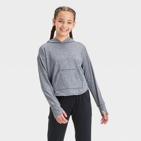 Girls' Soft Stretch Hoodie - All In Motion™ Black L : Target