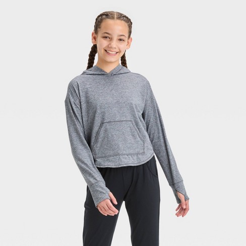 Girls' Soft Stretch Hoodie - All In Motion™ Black S : Target