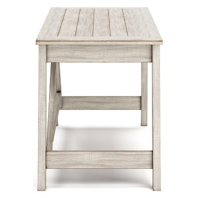 Transitional 60'' White Pine Home Office Desk with USB Port