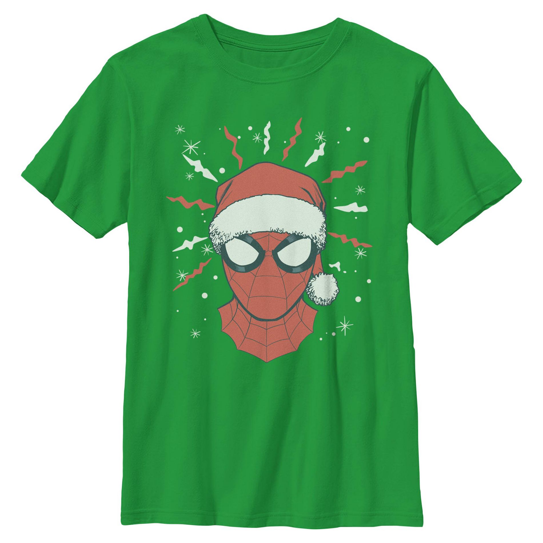 Boys Marvel Christmas Senses Tingling T Shirt - Irish Green - Large