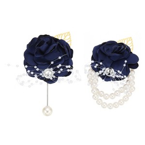 Unique Bargains Beautiful Appearance Versatile Artificial Flowers  Rose Bridesmaid Wrist Flower - 1 of 4
