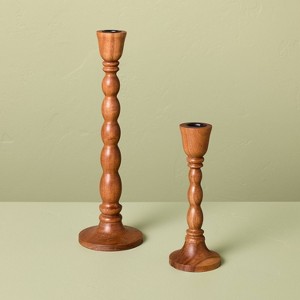 2pk Wood Candlestick Set - Hearth & Hand™ with Magnolia - 1 of 3