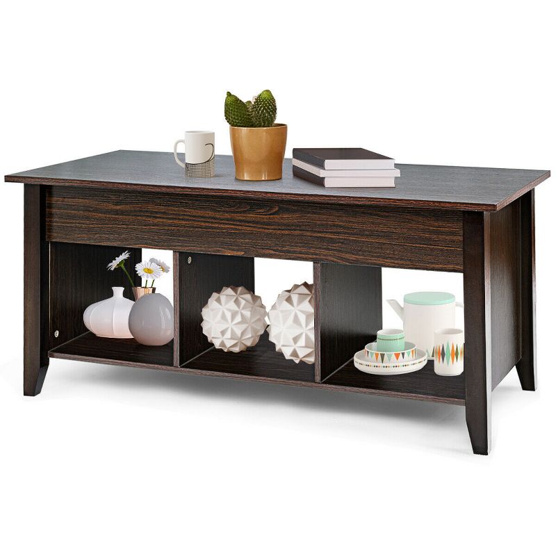 Costway Lift Top Coffee Table w/ Hidden Compartment Storage Shelf Living Room Furniture, 5 of 11