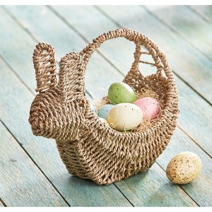TAG Seagrass Easter Spring Bunny Shaped Basket for Tabletop Kitchen Decoration, 10.0L x 5.5W x 10.0H inch. - 1 of 2