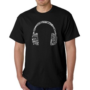 LA Pop Art Men's Word Art T-shirt - HEADPHONES - LANGUAGES - 1 of 4