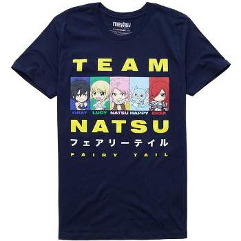 Fairy Tail Mens' Team Natsu  Anime Character Panels Graphic Print T-Shirt