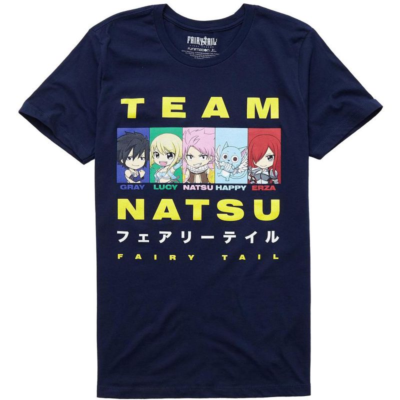 Fairy Tail Mens' Team Natsu  Anime Character Panels Graphic Print T-Shirt, 1 of 4