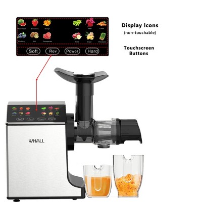 WHALL Masticating Juicer,Juicer Machines Vegetable and Fruit, Touch-Screen Cold Press Juicer, Slow Juicer.