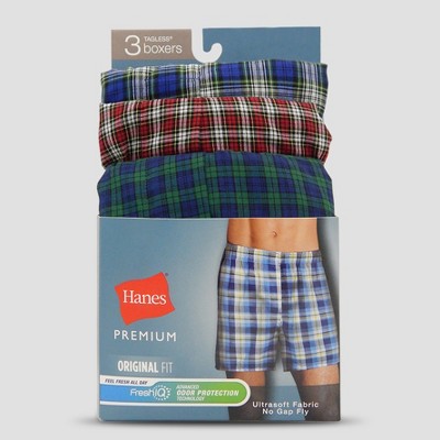 hanes men's tartan plaid boxer shorts 5pk