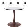 LeisureMod Bristol 27" Round Dining Table – MDF Top with Cherry Steel Pedestal Base, Modern Accent Table for Kitchen, Dining Room & Small Spaces - 4 of 4