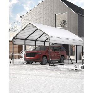 13x21x10 FT Metal Carport with Reinforced Frame, Galvanized Steel Roof & Enhanced Base Heavy Duty Car Ports for All-Weather Car Garage Shelter for Car - 1 of 4