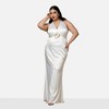 Rebdolls Women's Gardenia Satin Halter Maxi Bodycon Dress - 2 of 4