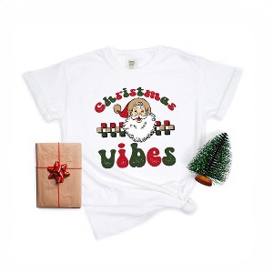 Simply Sage Market Women's Christmas Vibes Checkered Short Sleeve Garment Dyed Tee - 1 of 2