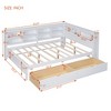 Twin/Full Size Wooden Daybed with 2 Drawers/Trundle, Storage Shelf and USB Charging Ports, 4Q -ModernLuxe - 3 of 4