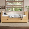 TIRAMISUBEST Twin Size Platform Bed Frame with Trundle, Solid Wood Storage Daybed with 3 Drawers - 3 of 4