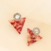 SOHI Women's Pink Triangle Drop Earrings - 2 of 3