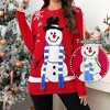 Womens Pullover Ugly Christmas Sweater with Crew Neck Long Sleeve Help Mr.Snowman Put on Scarf Pattern Sweaters Jersey Knit Holiday Sweater - 2 of 4
